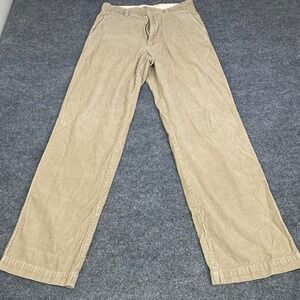 Gap Khakis Mens 32x34 Tan Corduroy Pants Straight Leg Y2K Cotton Casual Trousers